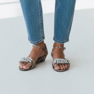 Marco Santi Star Snakeskin & Rhinestone Sandals